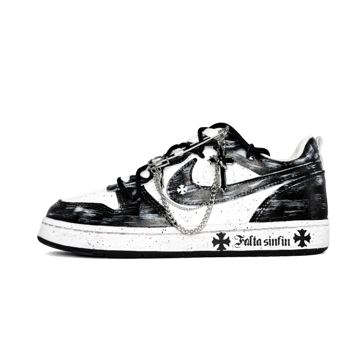 Nike Nike Court Borough Dark Night, Graffiti, Hand Drawn Abrasion Resistant Slip Resistant Low top Skateboard Shoes