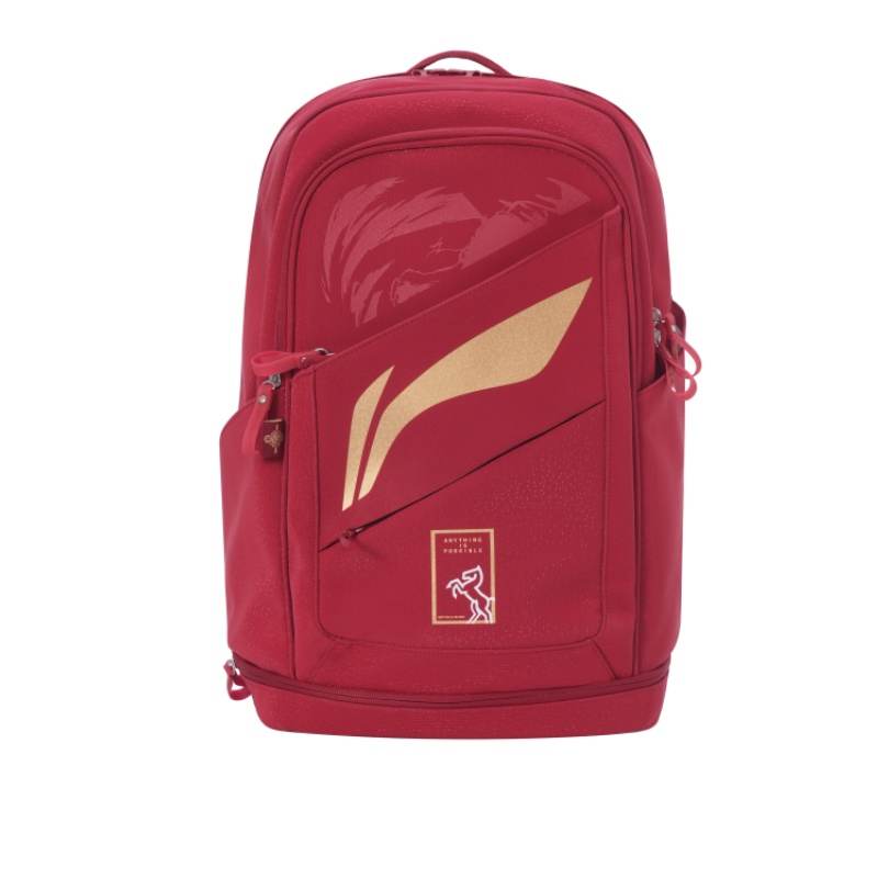 Li-Ning Li Ning Badminton Collection Polyester With PU Backpack Regular Unisex Starburst Red