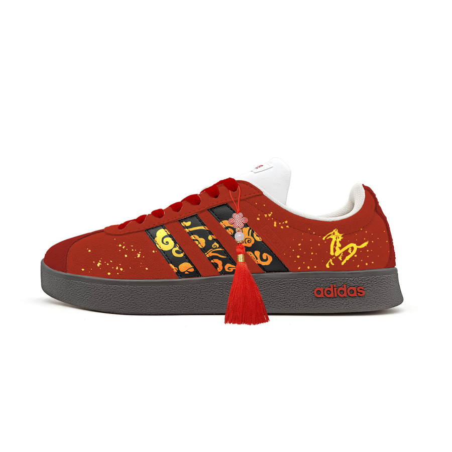 Adidas Adidas Vl Court Classic Low top German Army Trainers Unisex Red Black Gold