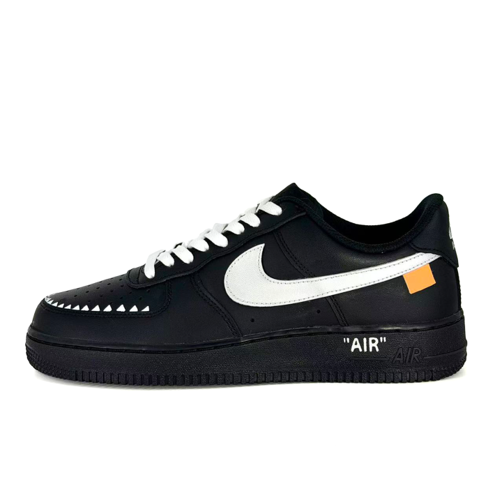 Nike Nike Air Force 1 Black Warrior, Black Shark Fish Leather Slip Resistant Abrasion Resistant Low top Skateboard Shoes