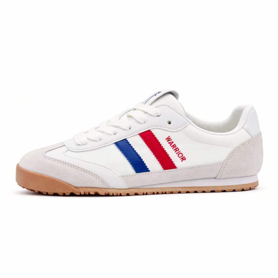 Warrior White Sneakers Fabric Flat Lightweight, Breathable, And Slip Resistant Low top Casual Shoes Unisex