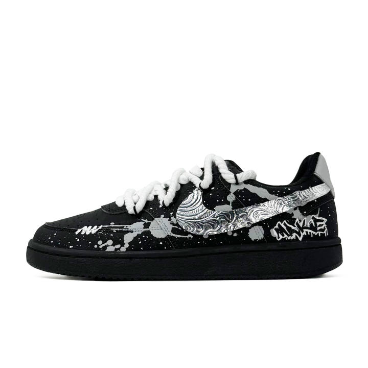 Nike Nike Court Vision Low Graffiti Dark Star Slip Resistant Abrasion Resistant Low top Skateboard Shoes Unisex