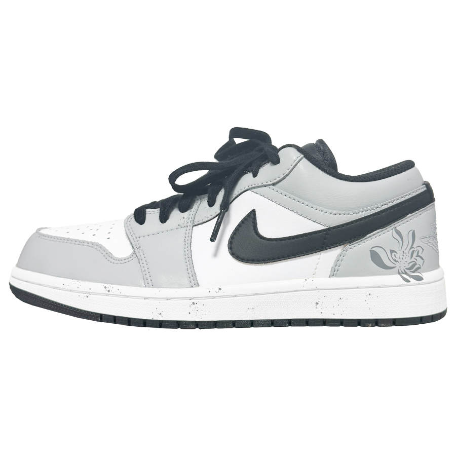 Jordan Jordan Air Jordan 1 Smoke Gray Dream Leather Slip Resistant Abrasion Resistant Low top Children's Basketball Shoes