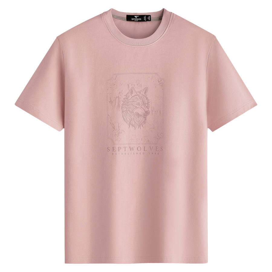 SEPTWOLVES SEPTWOLVES T Shirts Men's Light Pink Crew Neck
