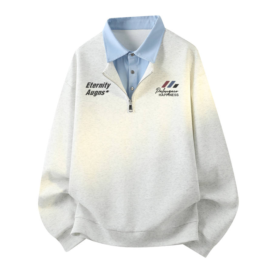 PAL ONGACO Sweatshirts Unisex Shirt Collar Moderate Mock Two Piece
