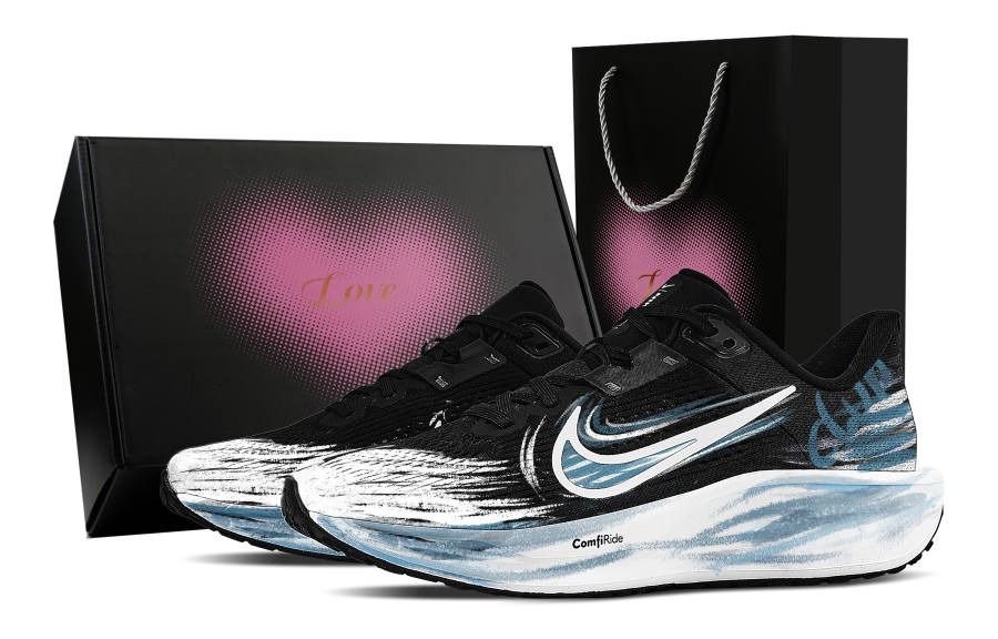 Nike Nike Quest 6 Rebound Low top Casual Training City Commuting Running Shoes Men's Black White Blue