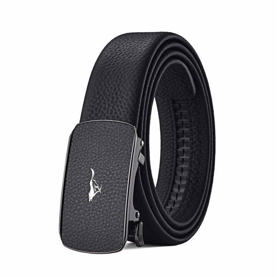 SEPTWOLVES SEPTWOLVES Alloy Top Grain Cow Leather Automatic Buckle Belt Men's 3.5cm