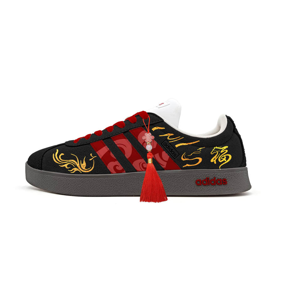 Adidas Adidas Vl Court Classic Low top German Army Trainers Unisex Black Red Gold