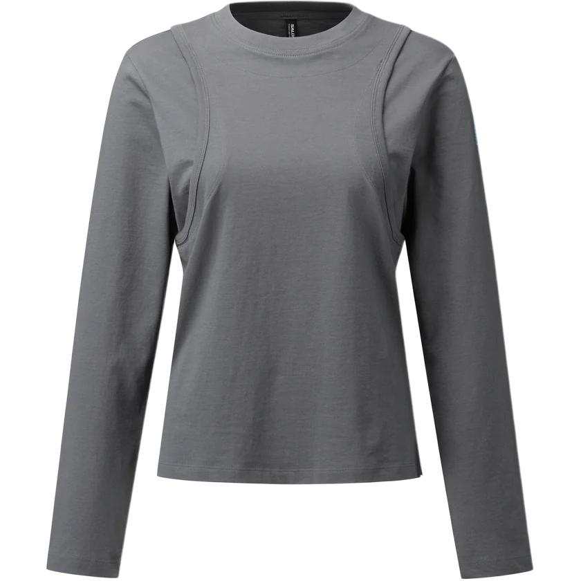 SALOMON T Shirts Women's Cold Charcoal Crew Neck