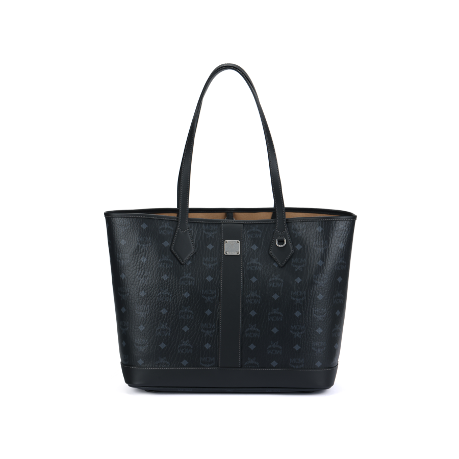 MCM Liz Visetos Artificial Leather Tote Handbag, Shoulder Bag Medium Women's Black