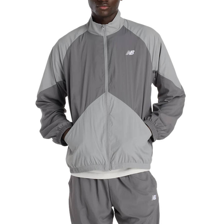 New Balance New Balance Jackets Men's Castle Rock Stone Gray Stand Collar Moderate Other