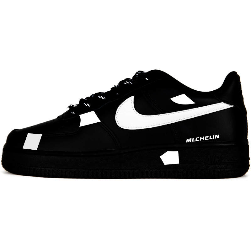 Nike Nike Air Force 1 Black Warrior Abrasion Resistant Low top Skateboard Shoes Unisex Black White