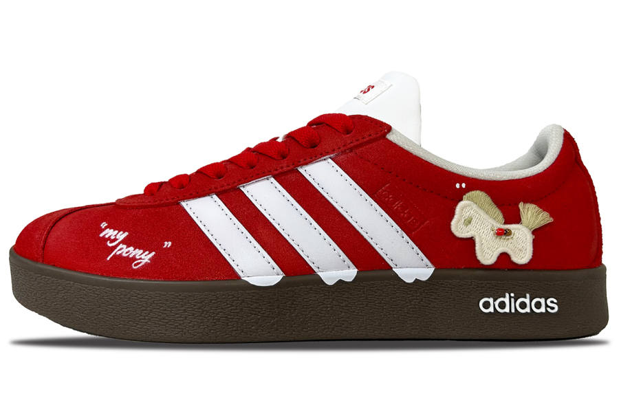 Adidas Adidas Vl Court Classic Suede Skateboard Shoes Unisex Red