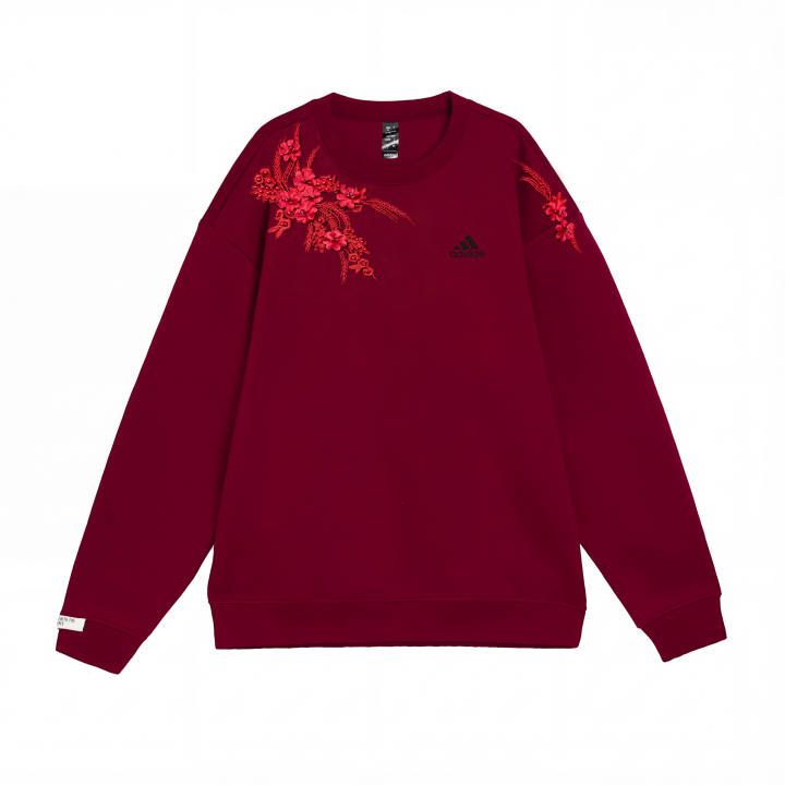 Adidas Adidas LABEL Sweatshirts Unisex Red Crew Neck Moderate Regular