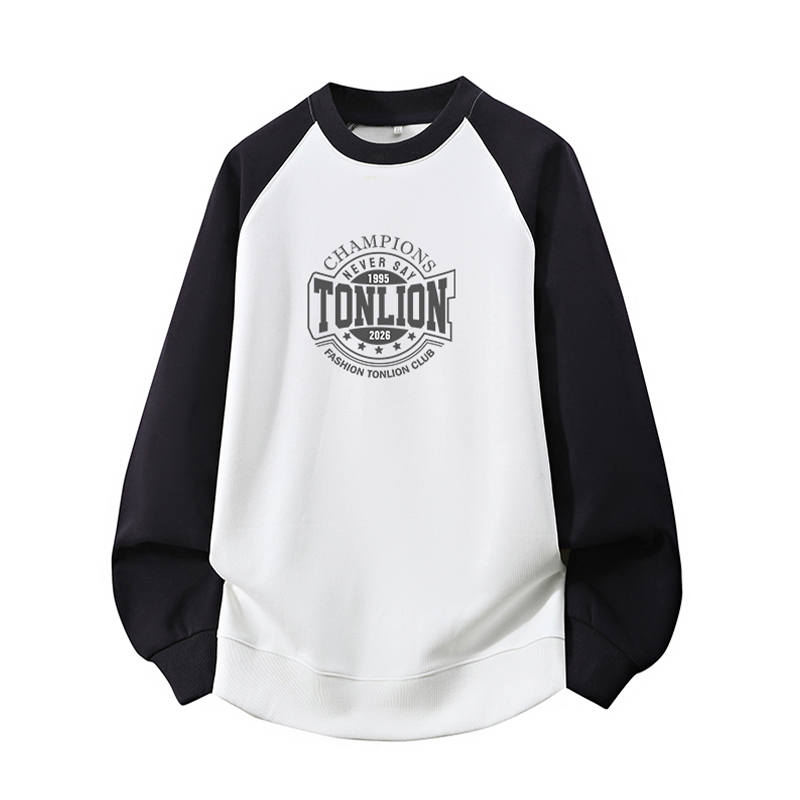 Tonlion Sweatshirts Unisex Crew Neck Moderate Regular