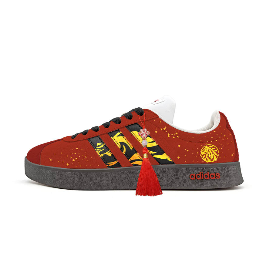 Adidas Adidas Vl Court Classic Low top German Army Trainers Unisex Red Black Gold