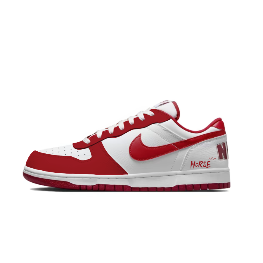 Nike Nike Big Sun Wukong Leather Abrasion Resistant Lightweight Slip Resistant Low top Skateboard Shoes Unisex Red