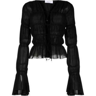 Blumarine Shirts Women's Black V Neck Moderate Other
