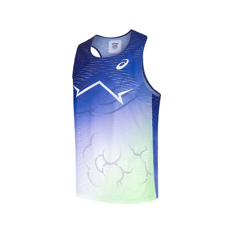 ASICS ASICS Tank Tops Men's Blue Crew Neck Thin Other