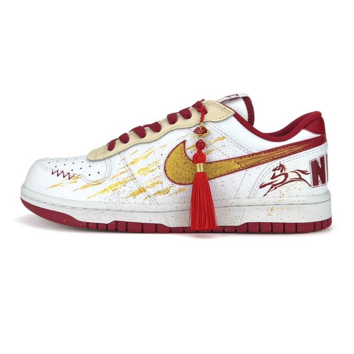 Nike Nike Big Crimson Gold Shadow Coverage Slip Resistant Cushioning Abrasion Resistant Low top Skateboard Shoes Unisex