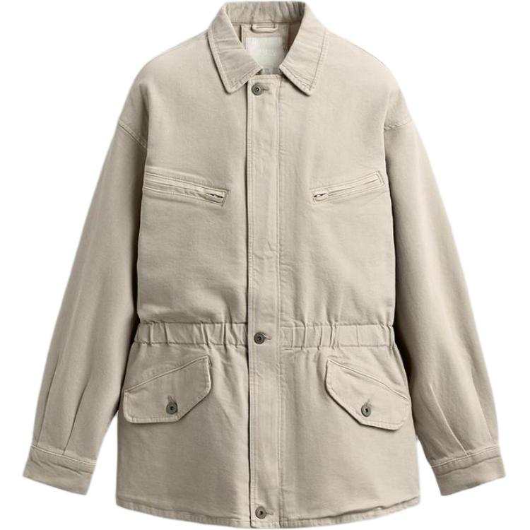 ZARA ZARA Denim Jackets Men's White Lapel Moderate