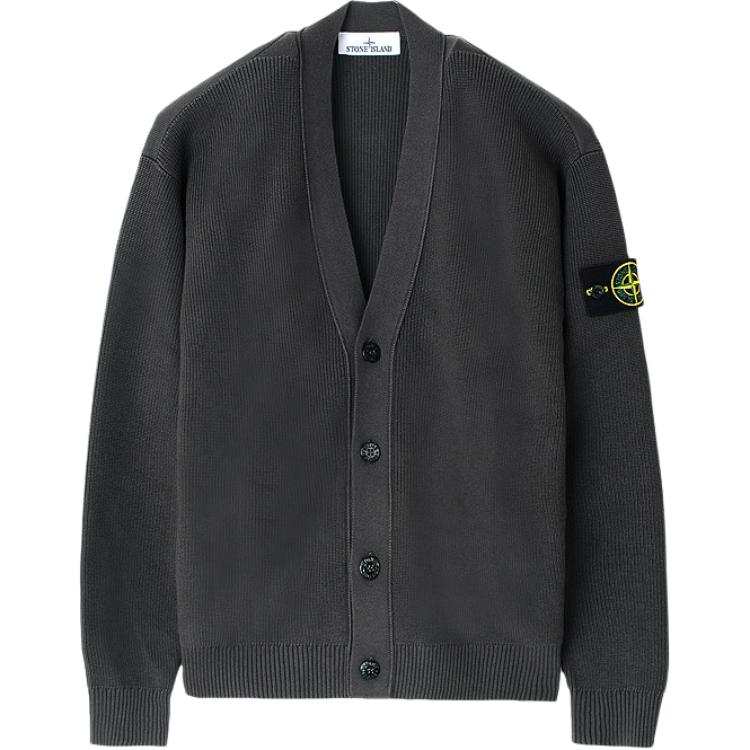 STONE ISLAND Knitwear Men's Charcoal Gray V Neck Moderate