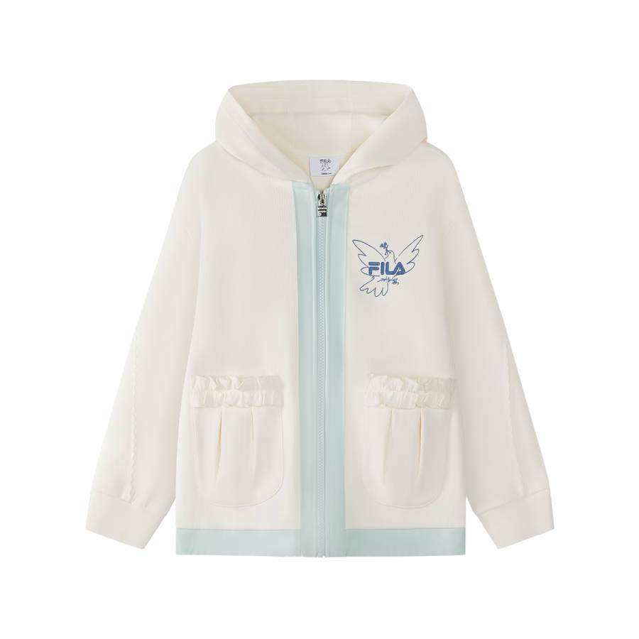 FILA KIDS Knitted Fabric Coat Heron White Kids'