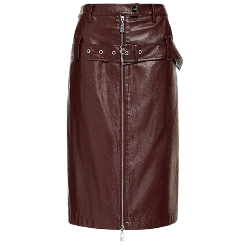 PINKO SS26 Leather Long Skirt Women's