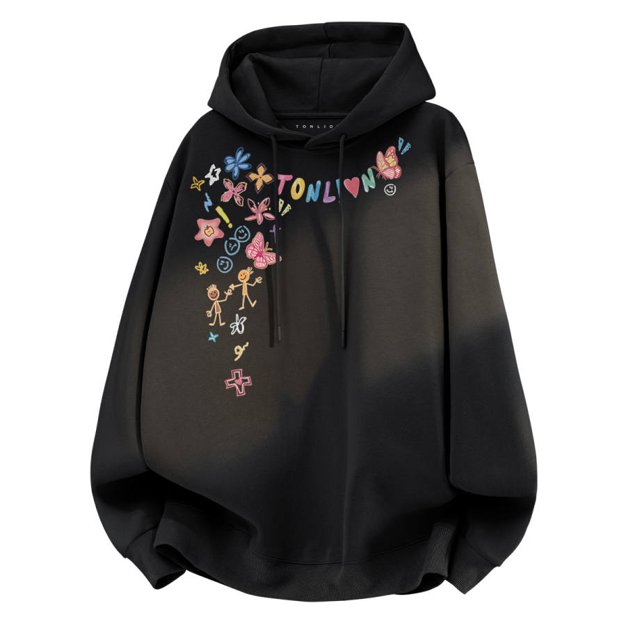 Tonlion Sweatshirts Unisex Hooded Moderate Regular