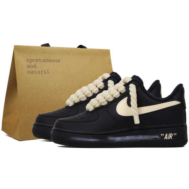 Nike Nike Air Force 1 Abrasion Resistant Low top Skateboard Shoes Unisex Black