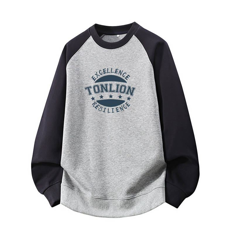 Tonlion Sweatshirts Unisex Crew Neck Moderate Regular