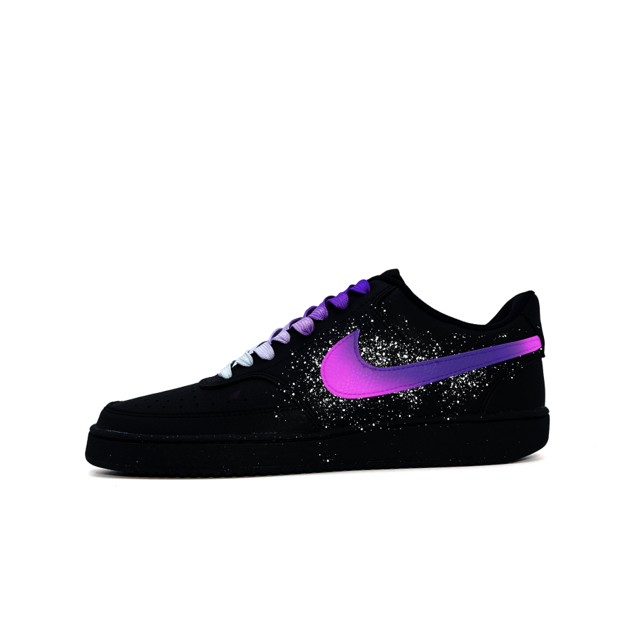 Nike Nike Court Vision Purple Night Galaxy Synthetic Leather Abrasion Resistant Slip Resistant Low top Skateboard Shoes