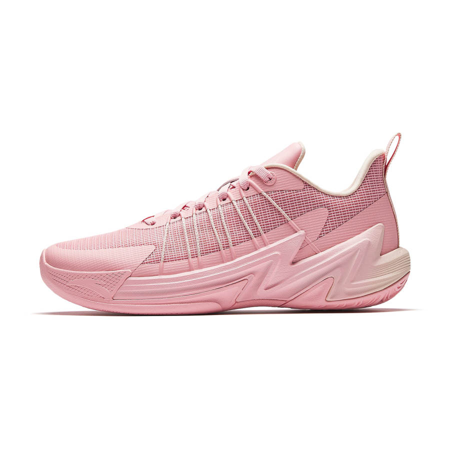 Anta Slip Resistant Abrasion Resistant Slip Resistant Abrasion Resistant Low top Basketball Shoes Men's Pink