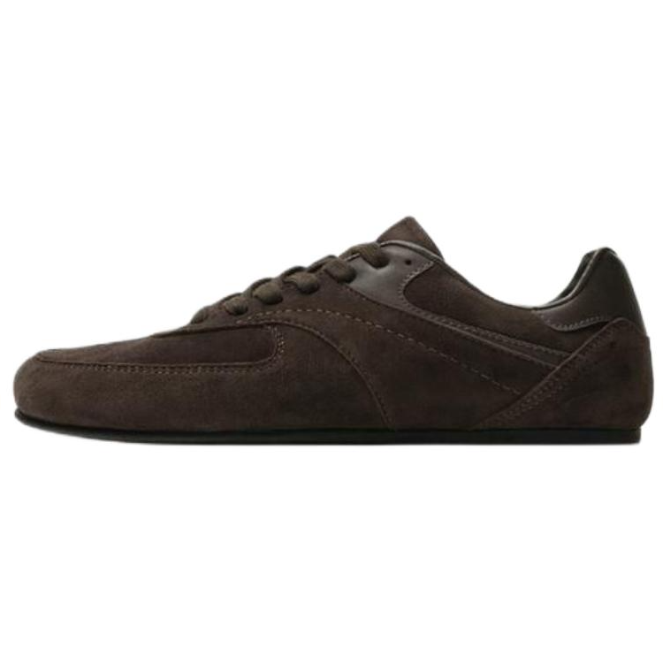 ZARA Sheepskin Low top Casual Shoes Men's Brown