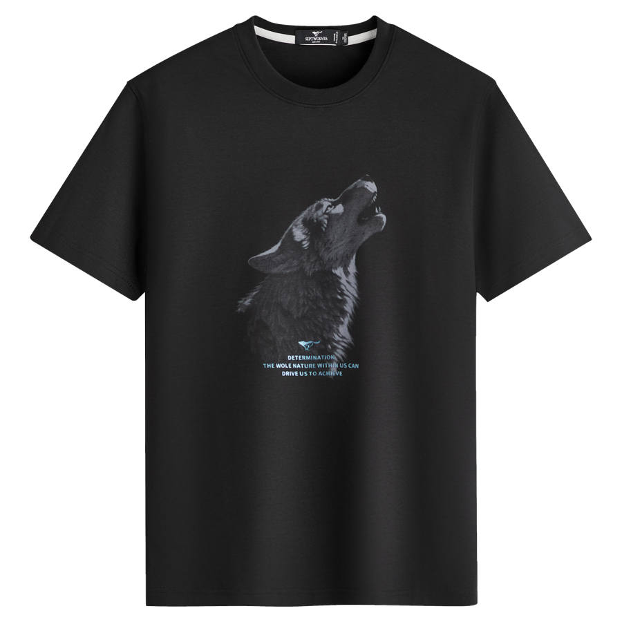 SEPTWOLVES SEPTWOLVES T Shirts Men's Black Crew Neck