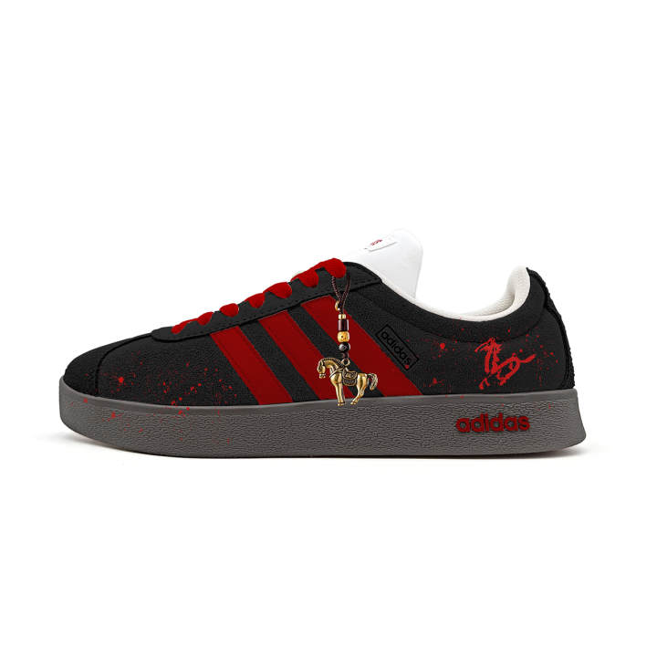 Adidas Adidas Vl Court Classic Low top German Army Trainers Unisex Black Red