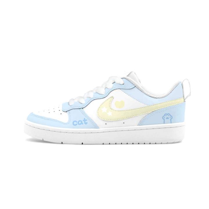 Nike Nike Court Borough 2 Clear Sky Milk Candies Leather Cushioning Abrasion Resistant Slip Resistant Low top