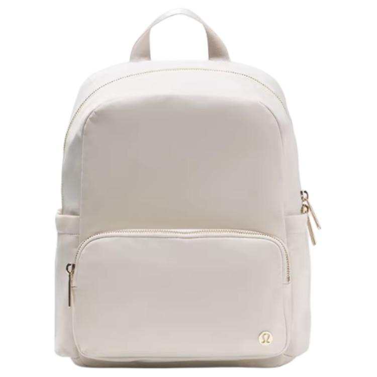 Lululemon Everywhere Water Repellent Performance Backpack Unisex Light Ivory White & Playful Khaki & Gold
