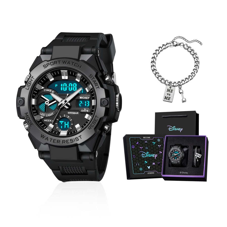 Disney Classic Electronic+Quartz Movement TPU Strap Watch Men's Watches Black Dial