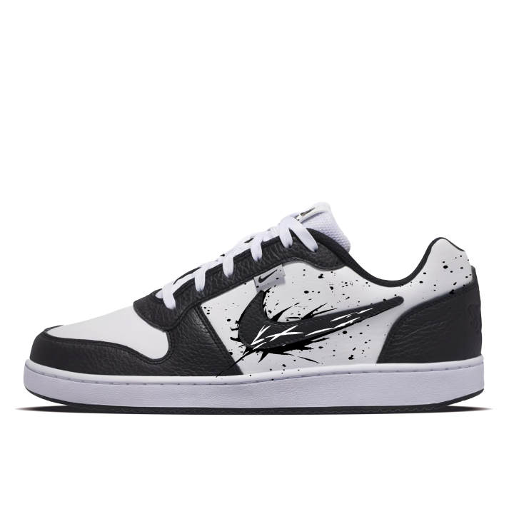 Nike Nike EBERNON Sharp Blade Synthetic Leather Abrasion Resistant Low top Skateboard Shoes Unisex Black White