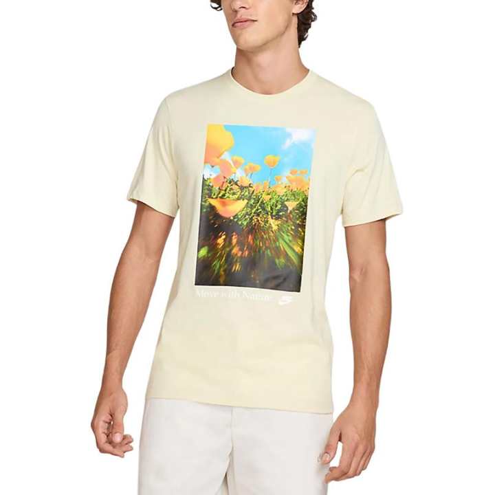 Nike Nike Sportswear T Shirts Men's Light Khaki Crew Neck