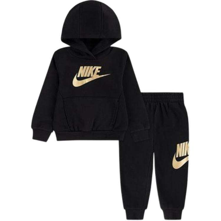 Nike Nike Solid Color Logo Hooded Long Sleeved Casual Sportswear Kids'