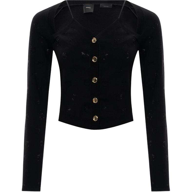 PINKO Knitwear Women's Black Moderate Cardigan