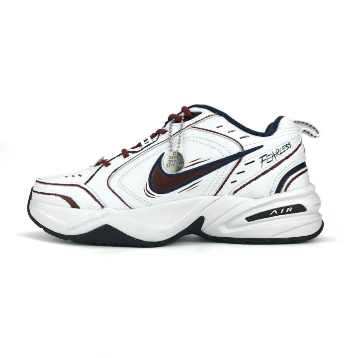 Nike Nike Air Monarch 4 Fearless Crimson Blue Leather Slip Resistant, Abrasion Resistant, Height Increasing Low top
