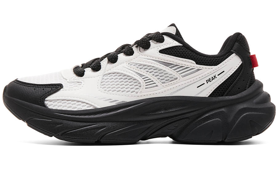 PEAK Cushioning Slip Resistant Abrasion Resistant Breathable Support Rebound Casual Shoes Women's Ivory Black