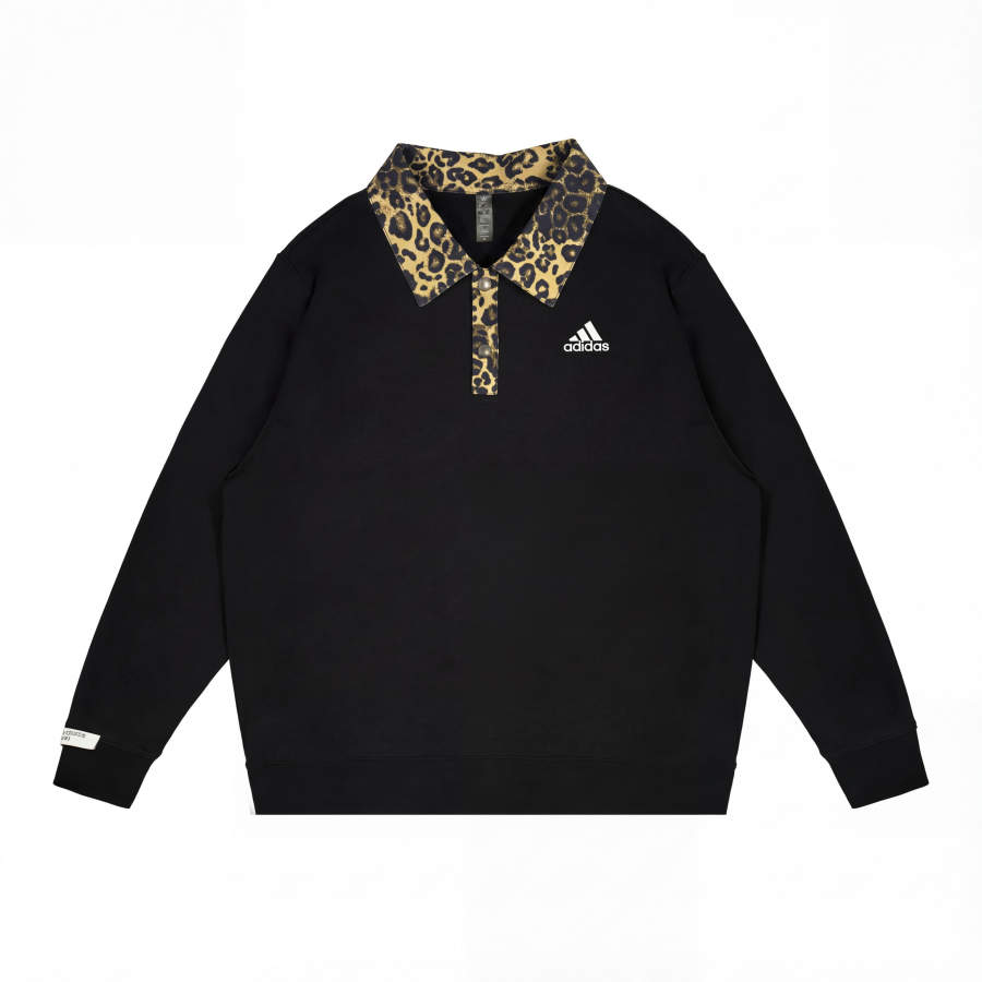 Adidas Adidas LABEL Sweatshirts Unisex Black Polo Collar Moderate Regular