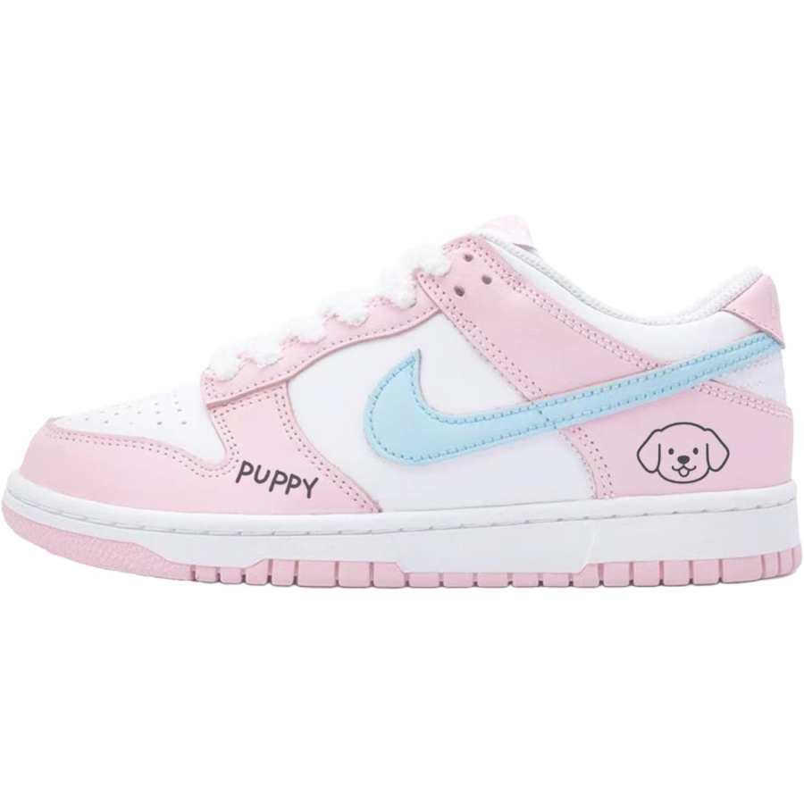 Nike Nike Dunk Puppy Party Leather Cushioning, Wear Resistant Low top Skateboard Shoes Pink Unisex