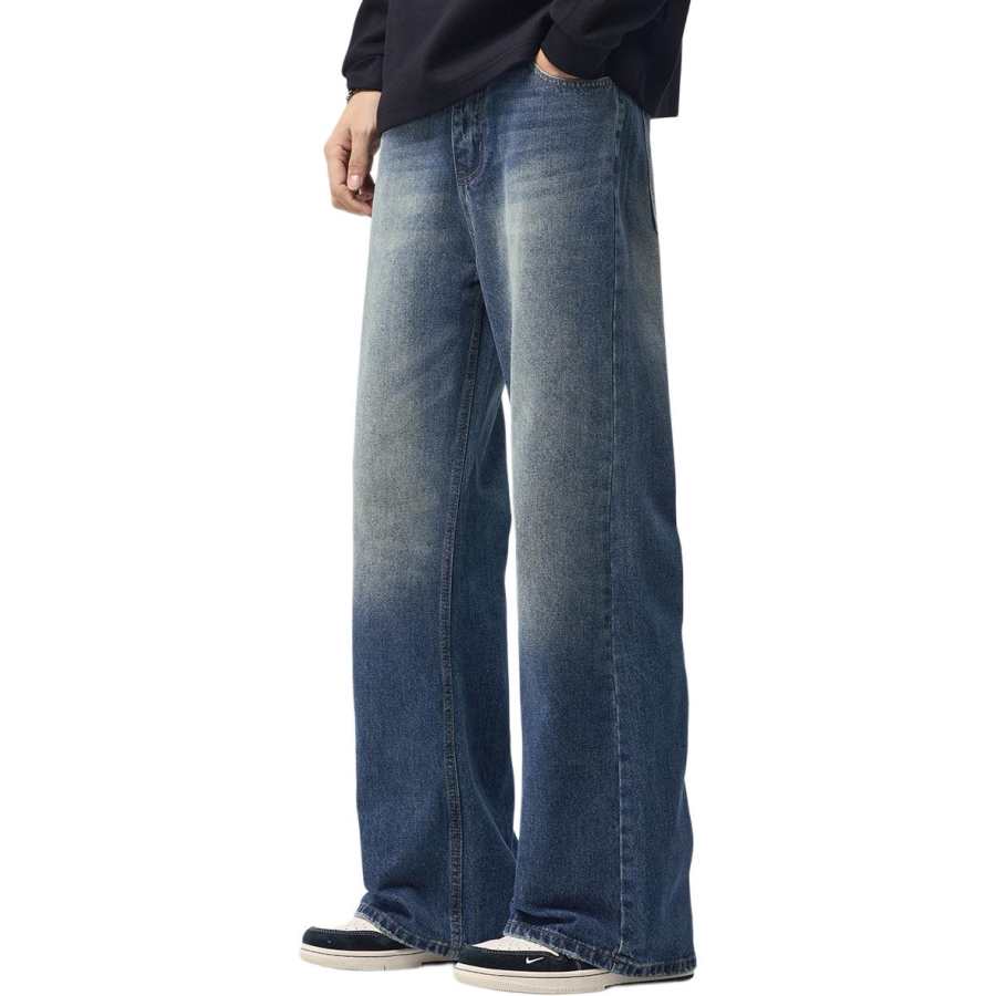 Tonlion Jeans Unisex Vintage Blue Moderate Flared Pants