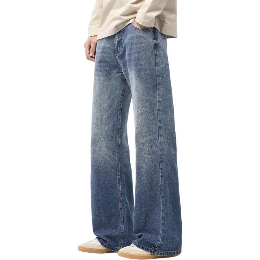 Tonlion Jeans Unisex Blue Moderate Straight Fit Pants