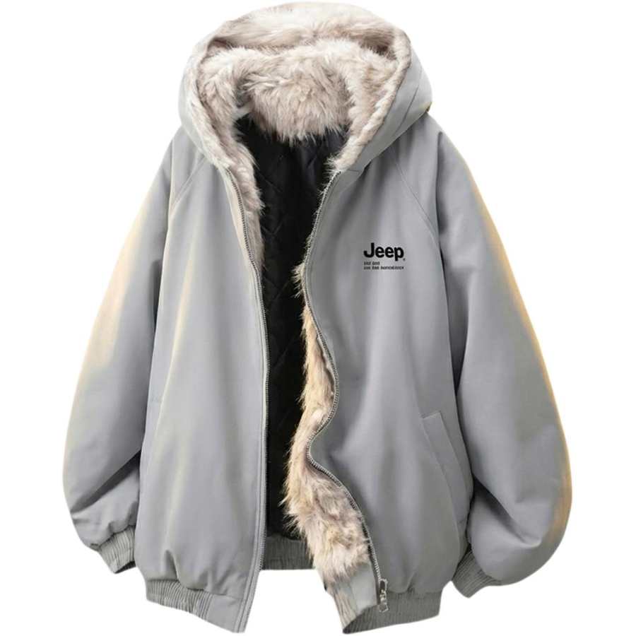 Jeep Puffer Jackets Unisex Fur Collar Thickened Other